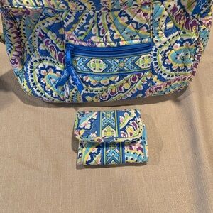 Vera Bradley Blue and Yellow Patterned Backpack